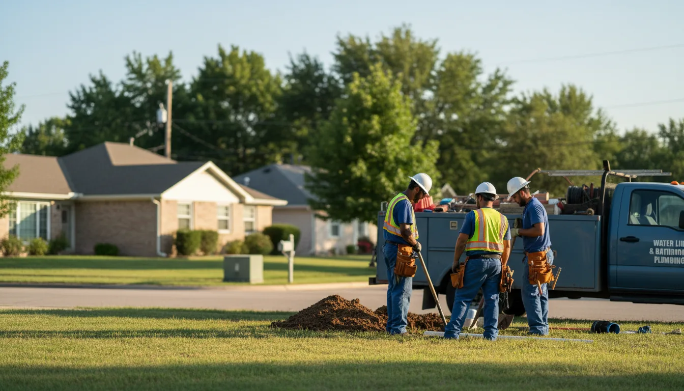 Residential water line and bathroom plumbing service in Lenox, MO